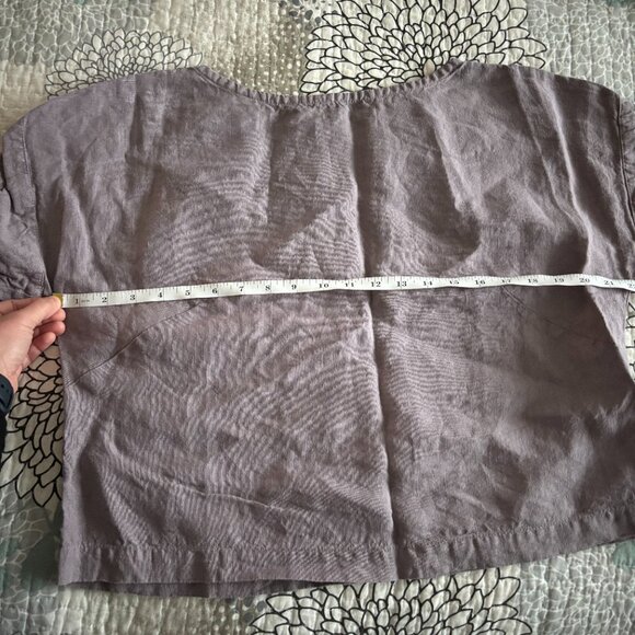 notPERFECTLINEN Short Sleeve Top in Lavender - Picture 2 of 9